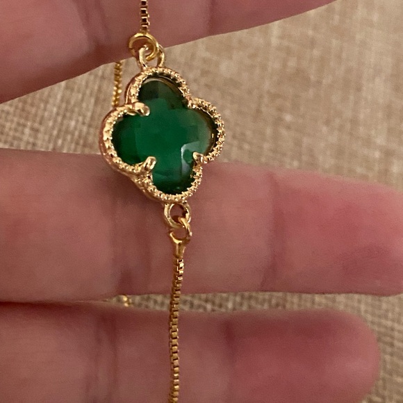 Flour leaf clover bracelet adjustable - Picture 3 of 7